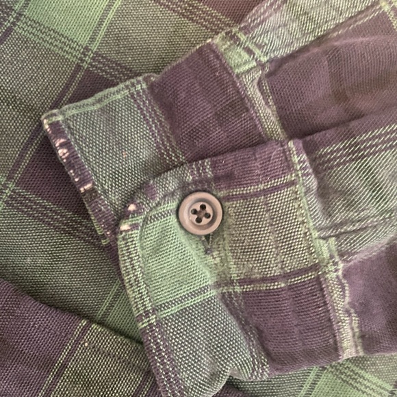 Vintage Men’s L.L. Bean Chamois Cloth Blue and Green Flannel Traditional Fit - Picture 4 of 4